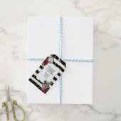 Alice en Wonderland gestreept DANK U Cadeaulabel (Met Touw)