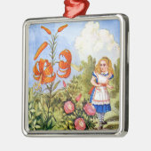 Alice Encounters die Flowers spreken in Wonderland Metalen Ornament (Links)