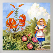 Alice Encounters Talking Flowers in Wonderland Poster (Voorkant)
