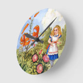 Alice Encounters Talking Flowers in Wonderland Ronde Klok (Hoek)