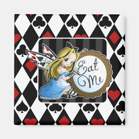 Alice Fairy-Eat Me Anime Square Magnet (Voorkant)