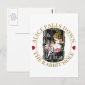 Alice Falls Down the Rabbit Hole to Wonderland Briefkaart (Voorkant / Achterkant)