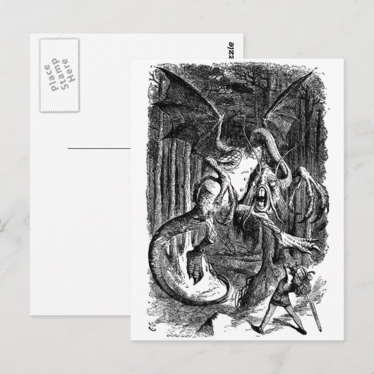 Alice Fighting Jabberwocky Briefkaart (Voorkant / Achterkant)
