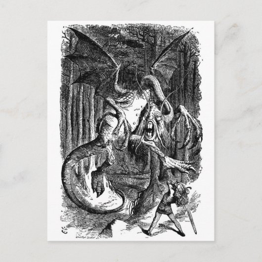 Alice Fighting Jabberwocky Briefkaart (Voorkant)