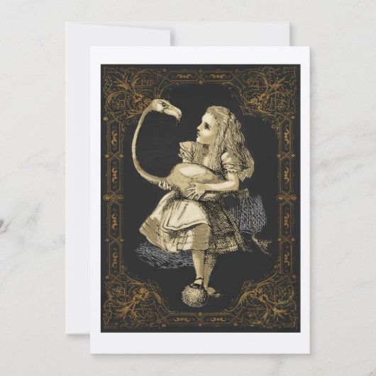 Alice & Flamingo Alice Wonderland Uitnodiging (Voorkant)