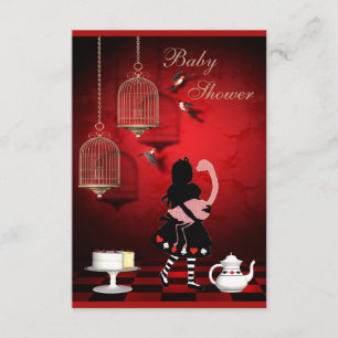 Alice & Flamingo Birds & Cages Baby shower Kaart