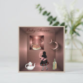 Alice, Flamingo & Cheshire Cat Baby shower Kaart (Staand voorkant)