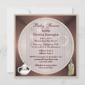 Alice, Flamingo & Cheshire Cat Baby shower Kaart (Achterkant)