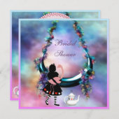 Alice & Flamingo Hanging Moon Vrijgezellenfeest Kaart (Voorkant / Achterkant)