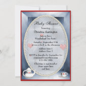 Alice & Flamingo Hearts Baby shower Tea Party Kaart (Achterkant)