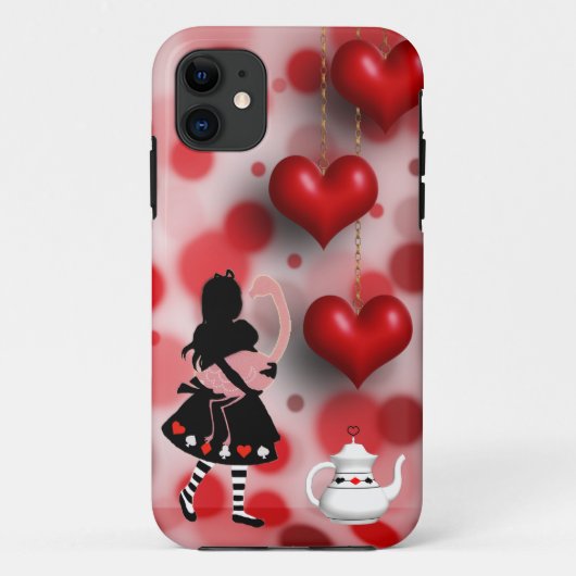 Alice & Flamingo Hearts & Teapot Case-Mate iPhone Case (Achterkant)