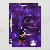 Alice & Flamingo Paarse Moon Vrijgezellenfeest Kaart (Voorkant / Achterkant)
