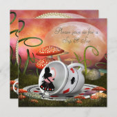 Alice & Flamingo Sip & See Baby shower Kaart (Voorkant / Achterkant)