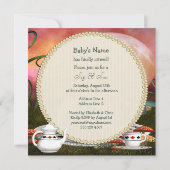 Alice & Flamingo Sip & See Baby shower Kaart (Achterkant)