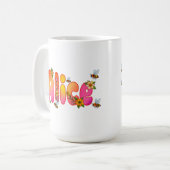 Alice - Floral and Bee Design Mug Koffiemok (Voorkant links)