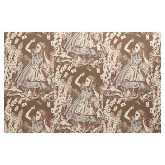 Alice Flying Cards Sepia Stof (Fat Quarter)