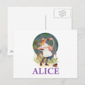 ALICE GAAT FLAMINGO CROQUET SPELEN BRIEFKAART (Voorkant / Achterkant)