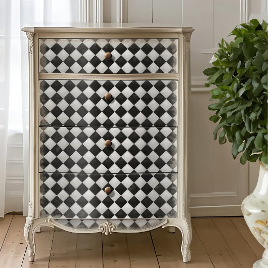 Alice Getextuurd Harlekijn Schaakbord Decoupage Tissuepapier