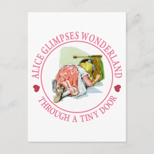 Alice glimpt Wonderland door een kleine deur Briefkaart (Voorkant)