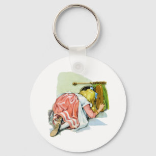 Alice glimpt Wonderland door een kleine deur. Sleutelhanger