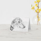 Alice - Greyhound art card (a10) Kaart (Gele Bloem)