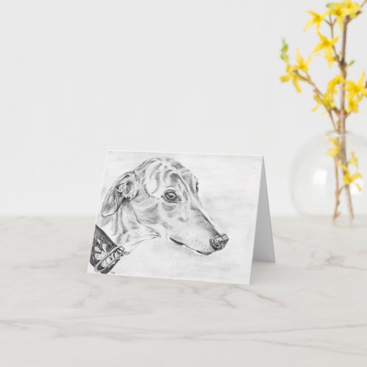 Alice - Greyhound art card (a10) Kaart (Gele Bloem)