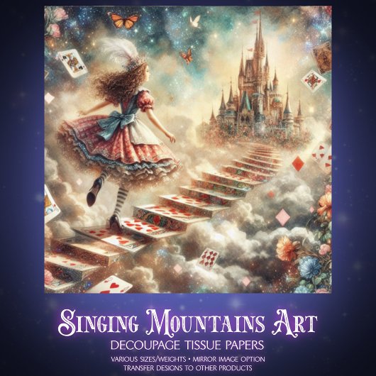 Alice' Grillen Kasteel Zoektocht Decoupage Tissuepapier