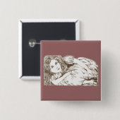 Alice Grows van Lewis Carroll Sepia Tint Vierkante Button 5,1 Cm (Voorkant /achterkant)