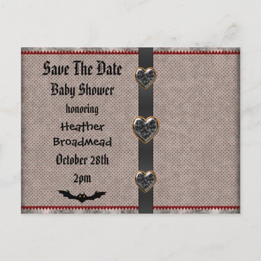 Alice Halloween Baby shower Bewaar de datum Aankondigingskaart (Achterkant)