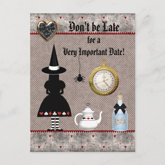 Alice Halloween Baby shower Bewaar de datum Aankondigingskaart (Voorkant)