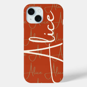Alice Handgeschreven Naam Patroon iPhone 15 Case
