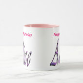 Alice, Happy Birthday, Roze Combo Koffie Mok (Midden)