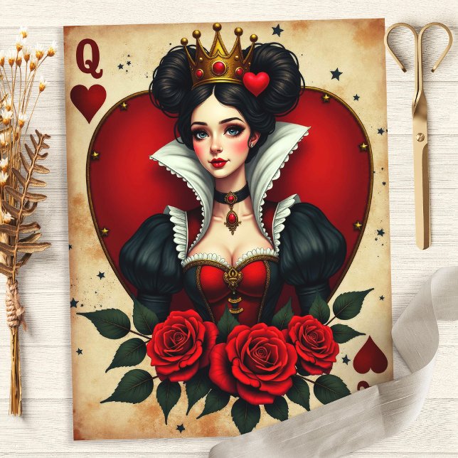Alice Hartenkoningin Speelkaart Scrapbook Papier (Creator heeft geüpload)
