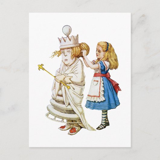 Alice helpt de Witte Koningin in Wonderland Briefkaart (Voorkant)