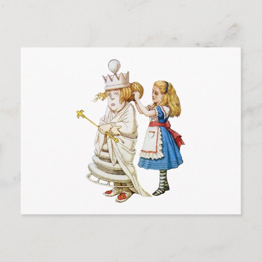 Alice helpt de Witte Koningin in Wonderland Briefkaart (Voorkant)