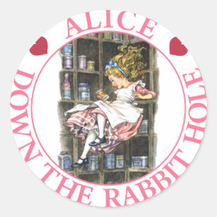 Alice herfsten door het konijnenhol ronde sticker