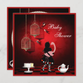 Alice & het Baby shower van de Vogels & van de Kaart (Voorkant / Achterkant)