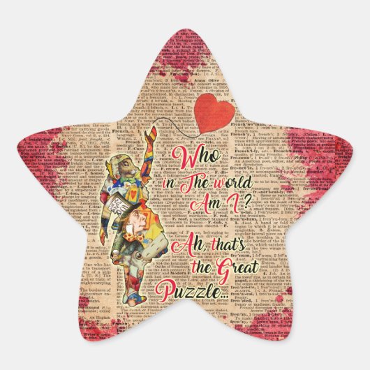 Alice, het Gekke Citaat van de Collage van de Ster Sticker (Voorkant)