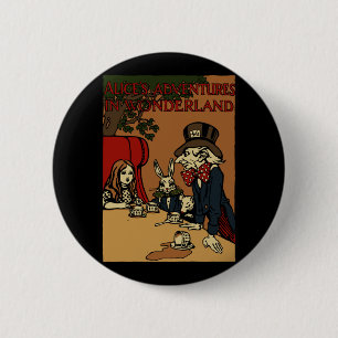 Alice Hoesje Mad Tea Party Ronde Button 5,7 Cm