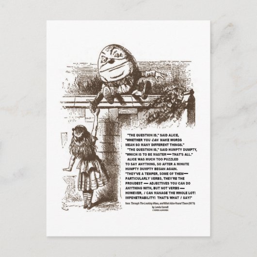 Alice Humpty Dumpty Wonderland Conversation Quote Briefkaart (Voorkant)