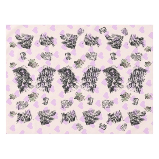 Alice im Wunderland - Alice in Wonderland Hearts Tafelkleed (Voorkant (Horizontaal))