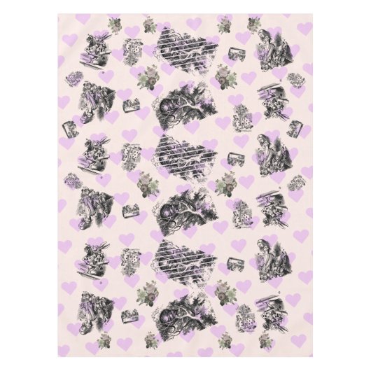 Alice im Wunderland - Alice in Wonderland Hearts Tafelkleed (Voorkant)