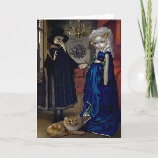 "Alice in a Van Eyck Portrait"-Wenskaart Kaart (Voorkant)