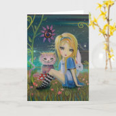 Alice in Art. van Fairytale van de Fantasie van Kaart (Gele Bloem)
