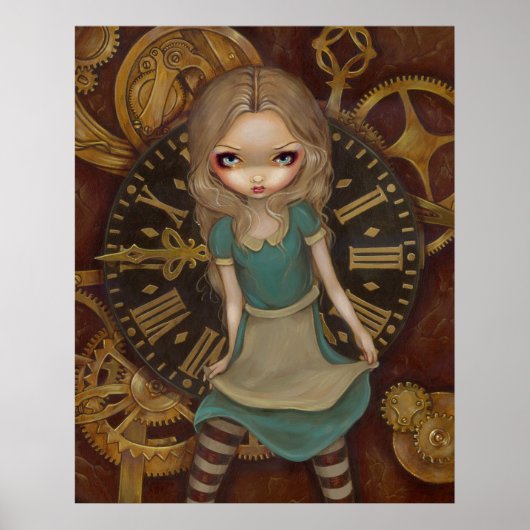 Alice in Clockwork - steampunk in wonderland Print (Voorkant)