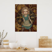 Alice in Clockwork - steampunk in wonderland Print (Keuken)