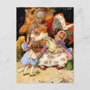 Alice in de keuken met de hertogin en varken Baby Briefkaart