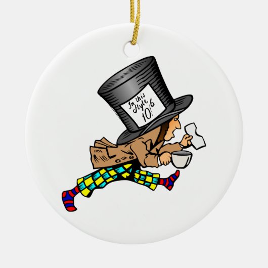 Alice in de Mad Hatter van Wonderland Keramisch Ornament (Voorkant)