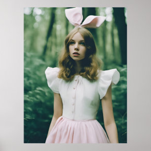 Alice in de mode in het bos Verlopen film mode Poster