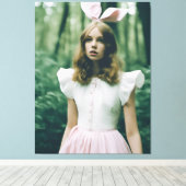 Alice in de mode van het bos Verlopen film mode Canvas Afdruk (Insitu (Houten vloer))